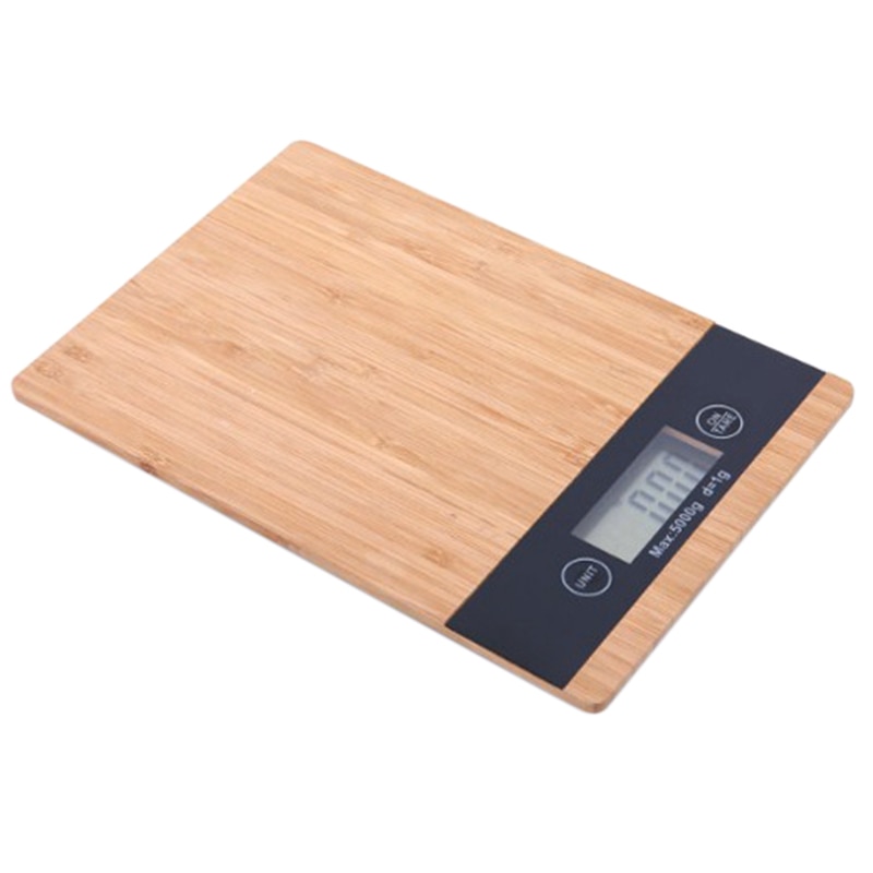 5000g/1g 5kg houten bamboe hd lcd-scherm digitale weegschaal multifunctionele hd lcd-scherm elektronische weegschaal automatische uitschakeling: Default Title