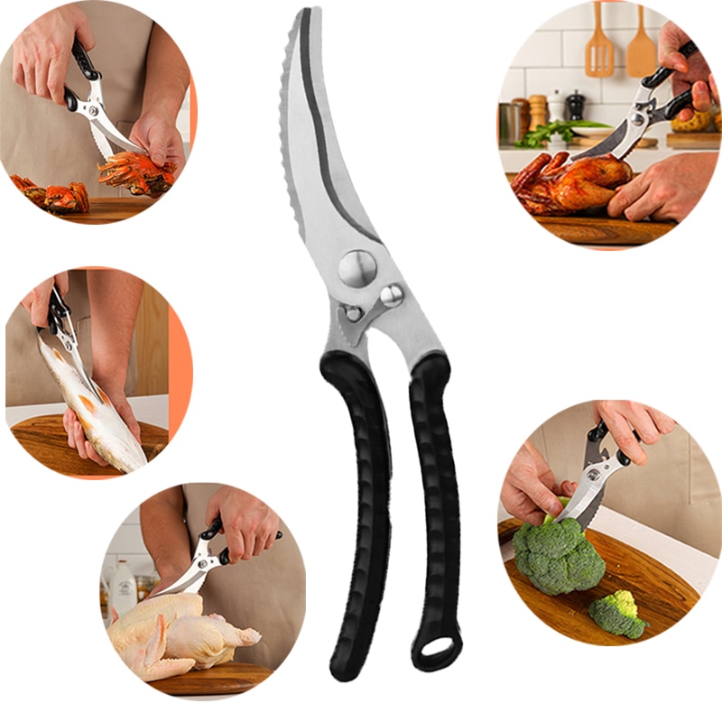 Kitchen Scissor 3Cr14Mov Stainless Steel Kitchen Gadget Shear Fish Duck Cutter Poultry Chicken Bone Scissor Cutting Cooking Tool