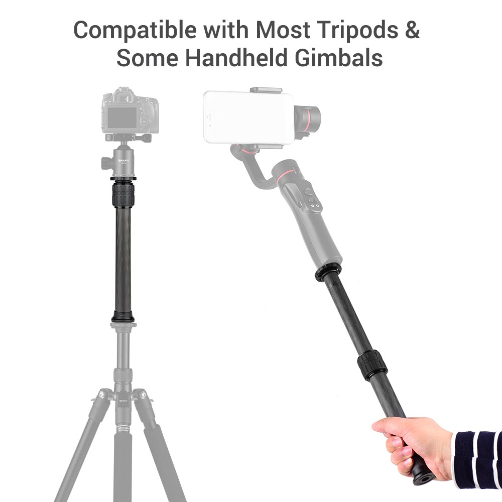 Andoer tube diameter tripod extender 2- sektion center kolonne forlængelsesrør til zhiyun feiyutech hohem håndholdte gimbals stativ