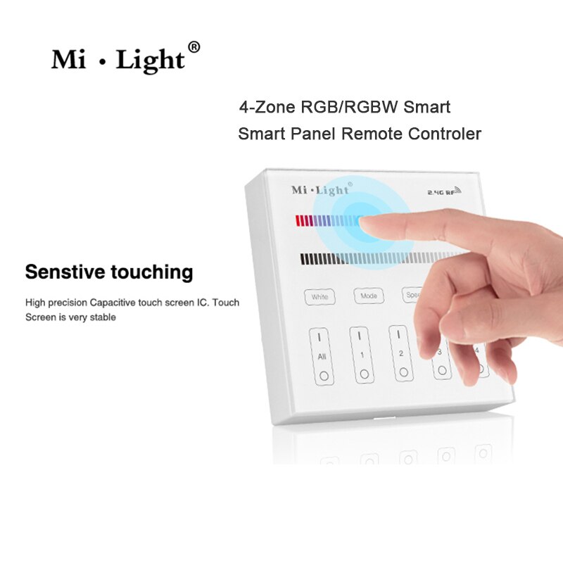 Neue Milight Led Panel Controller 2,4G wireless 4 Zone RF Dimmbare dimmer remote Touch Panel Wand-montiert rgb led Controller