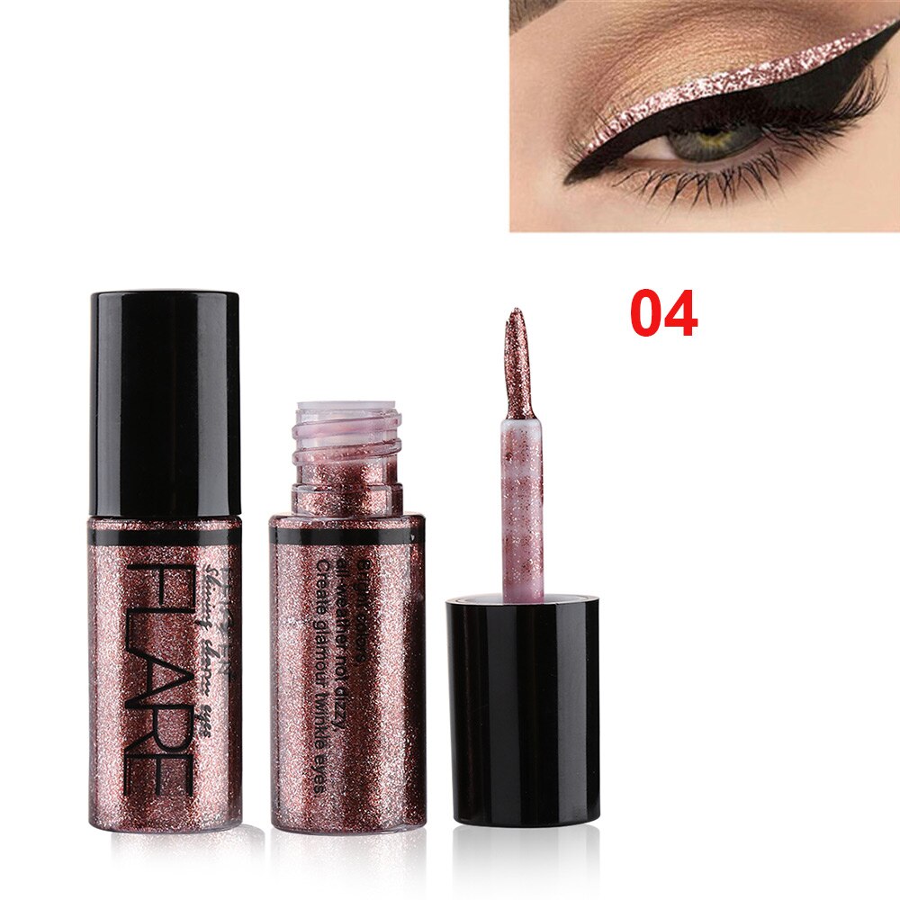 1pc langtidsholdbare vandtætte flydende øjenskygger metallisk glød glitter flydende eyeliner til kvinder fest makeup skønhed øje kosmetik: 4