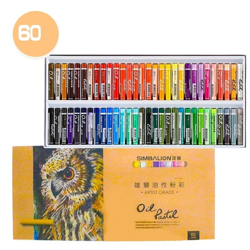 painting oily crayon 36/48/60 color set graffiti soft crayon paint pen artist school stationery art supplies: 60-color oily pastel