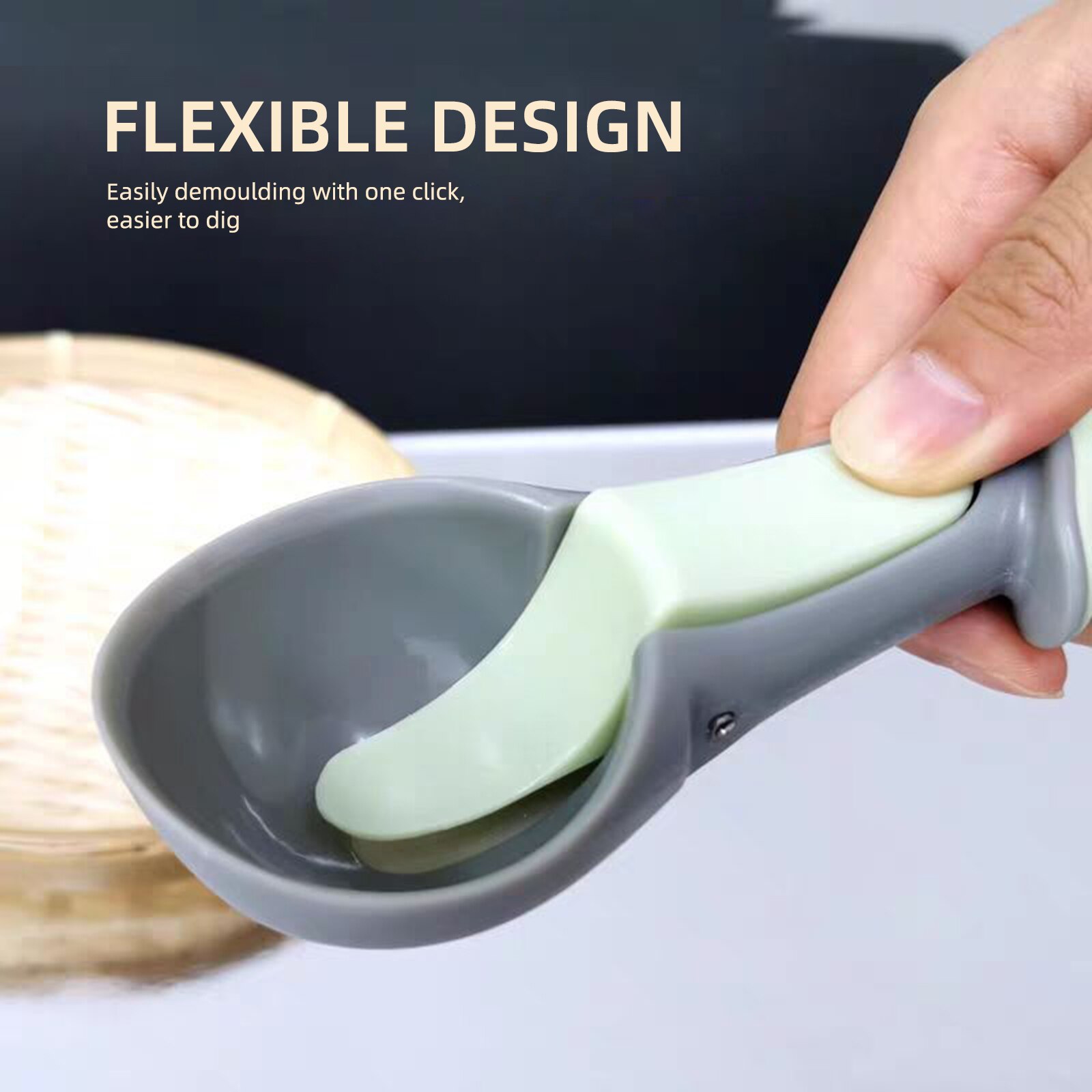Ice Cream Spoon Fruit Watermelon Ball Ice Cream Spoon Cookies Dough Disher Spoon Handle Kitchen Accessories