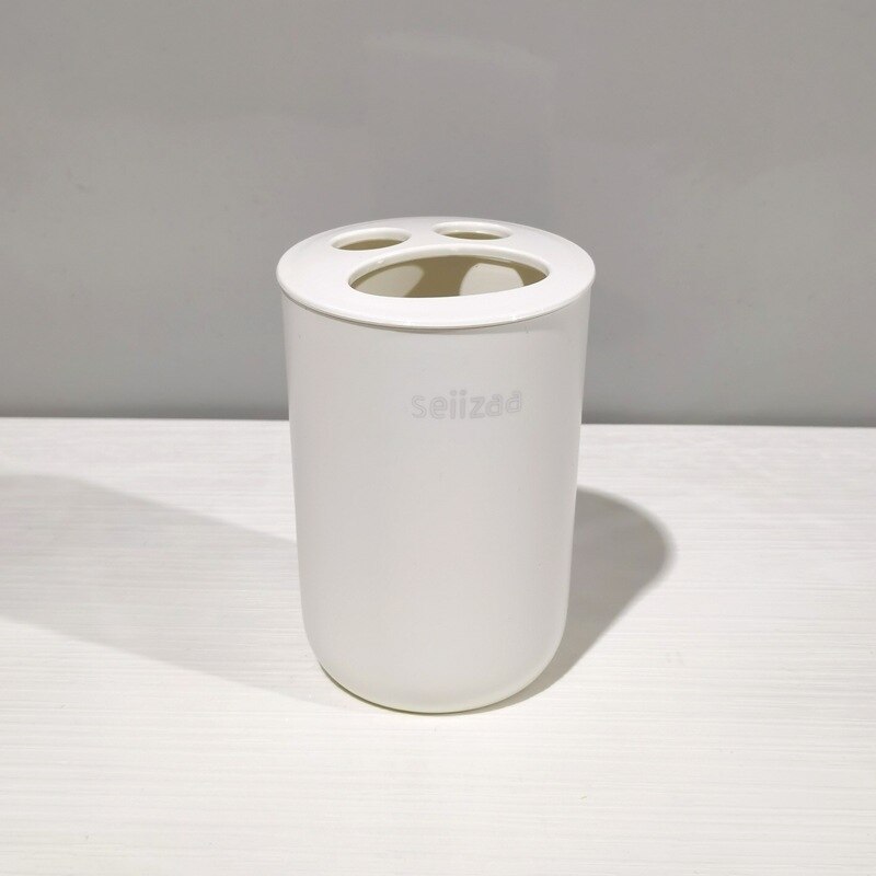 bathroom container wash set plastic toothbrush cup toothbrush holder press hand sanitizer bottle lotion: white holder