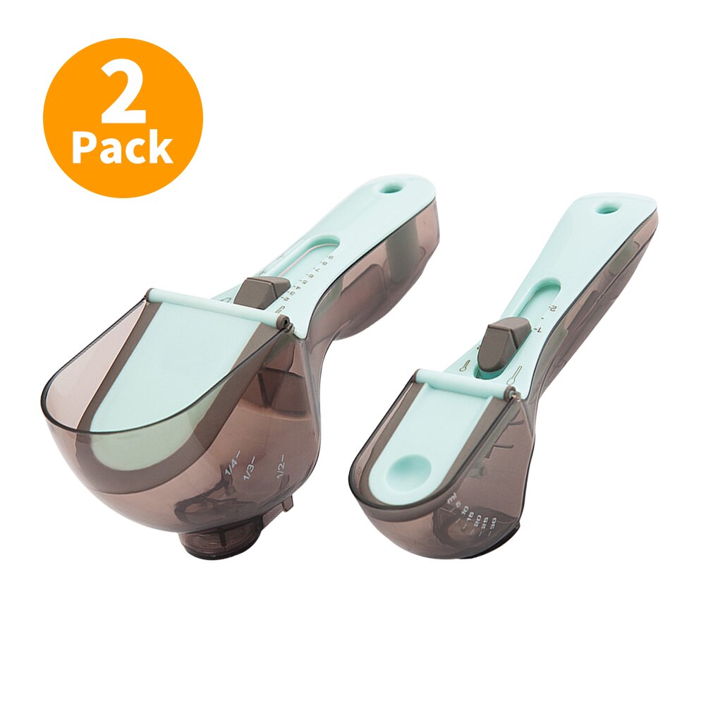 Meijuner Adjustable Measuring Spoons with Magnetic Snaps Portable Metering Scoop Precise Plastic Scale for Baking 30/130ML: MJR 30x130ML-SxL