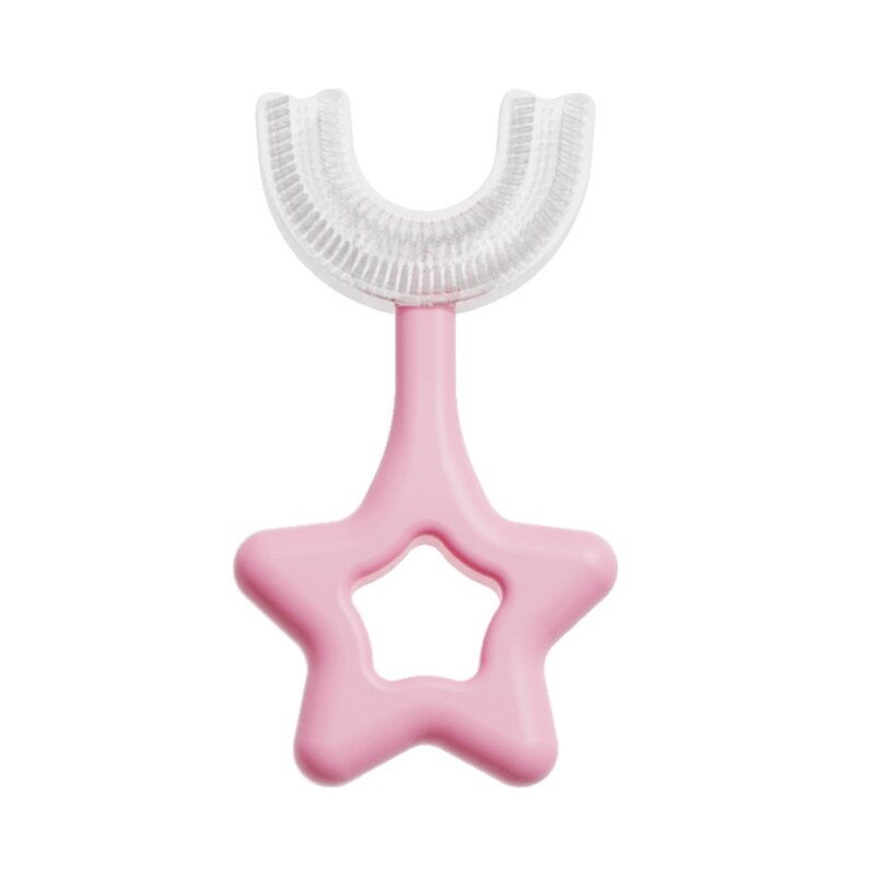 Kinderen U-vorm Tandenborstel Siliconen Training Tanden Reinigen Teethbrushes Schoon: Star pink