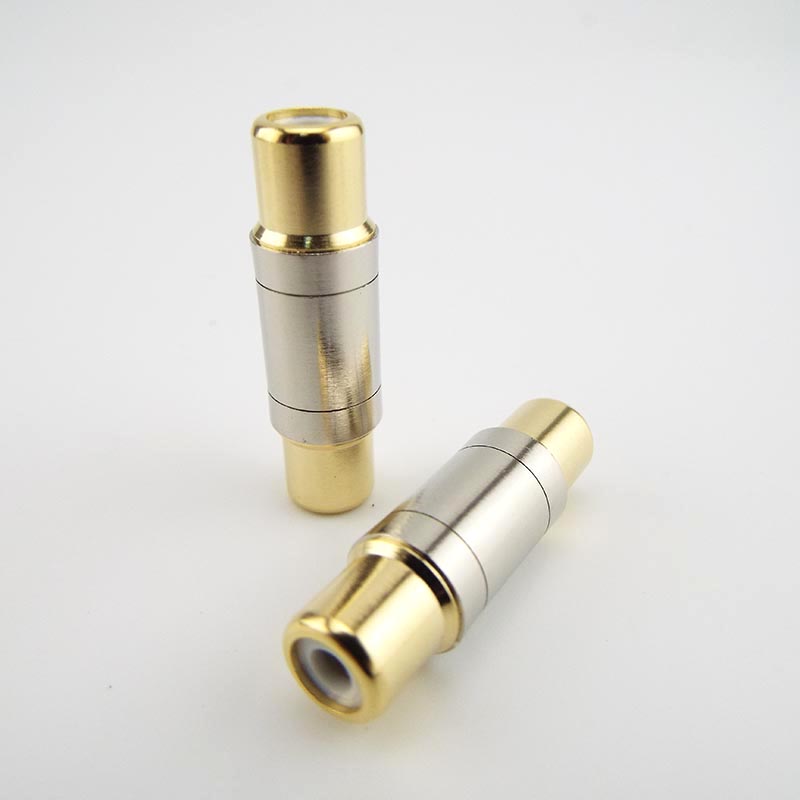 4 stücke Dual RCA Anschlüsse Buchse auf Buchse Jack Buchse Stecker Gerade Adapter Vergoldet Lautsprecher Kabel Extender C4