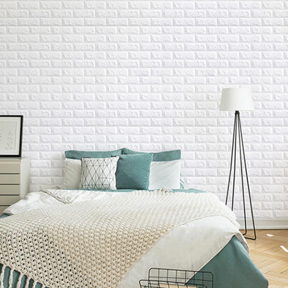 10Pcs 3D Brick Wall Sticker Waterproof Self-Adhesive Easy to Clean XPE 3D Brick Background Wall Sticker DIY Wallpapers
