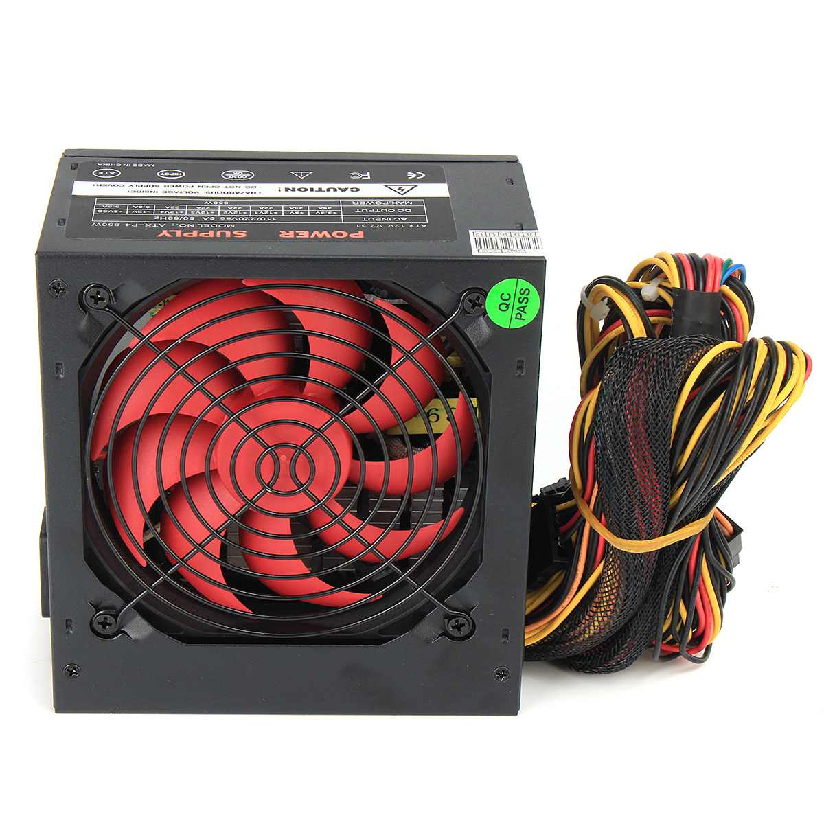 850W Power Supply 110V-230V 120mm LED Fan 24 Pin PCI SATA ATX 12V Active PFC PC Computer Power Supply for Desktop Gaming
