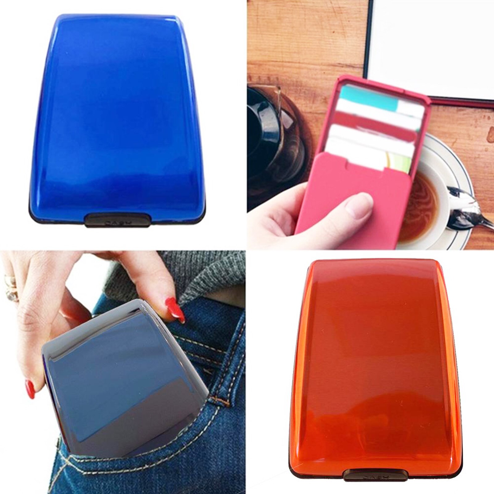 Unisex Aluminum Bank Card Holder Blocking Hard Case Wallet Solid Credit Card Scanning Protect Card Holder Women and Men