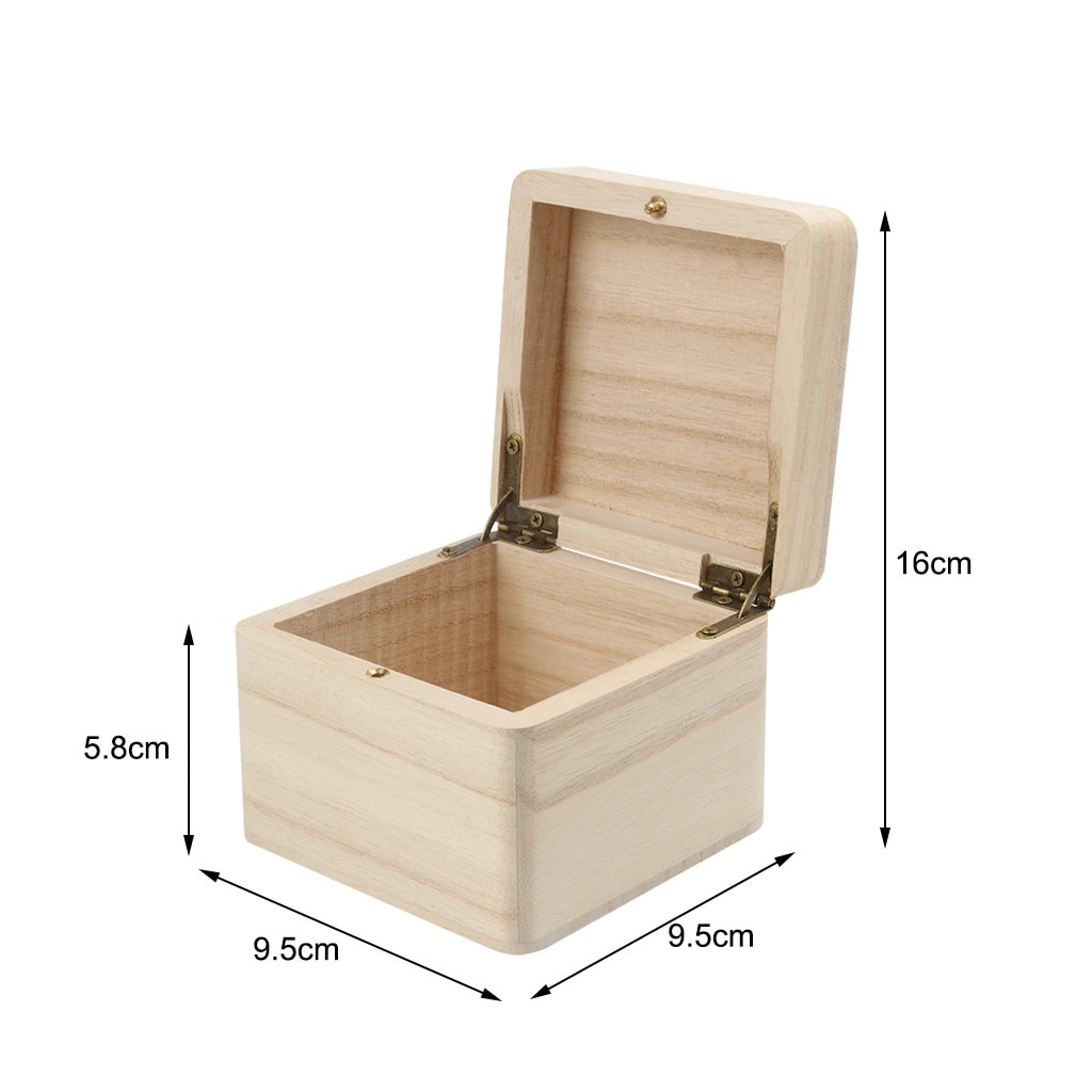 Storage Wood Box Case For Jewel Small Gadget Memory Keepsake for necklace bracelet bangle earrings charms 5.8x9.5x9.5cm