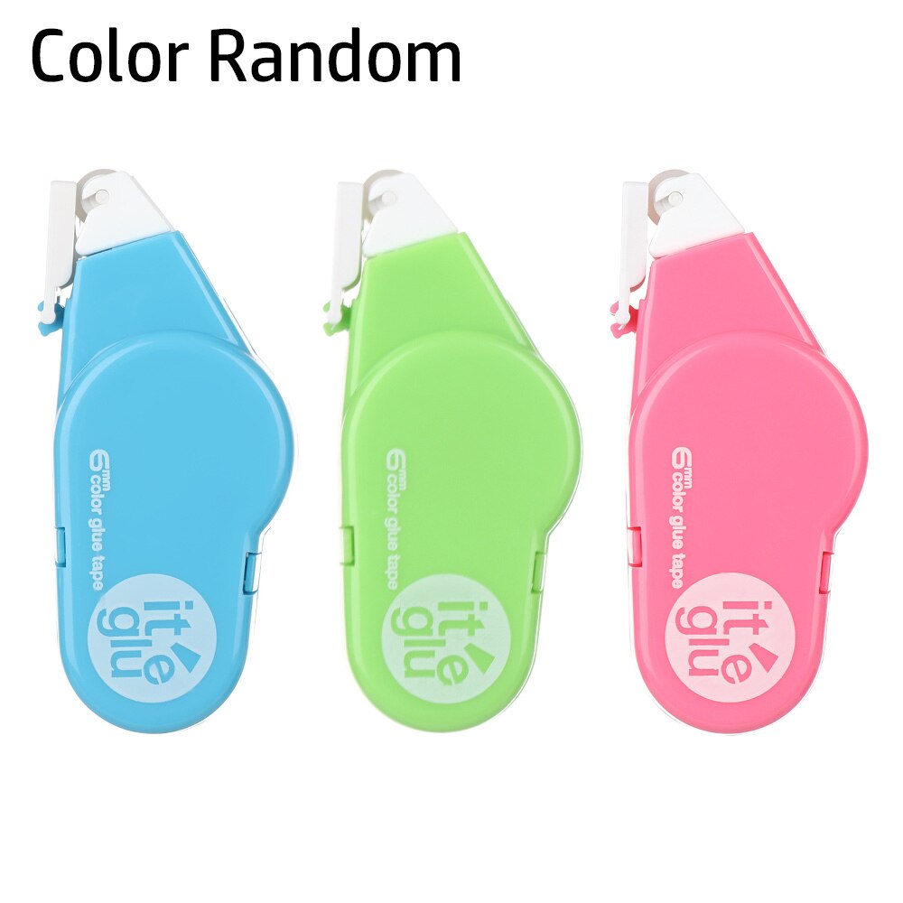 Lovely Refillable Dot Stick Roller Double-sided Adhesive Glue Tapes Dispenser for Office Student Stationery Scrapbooking Decor: color random