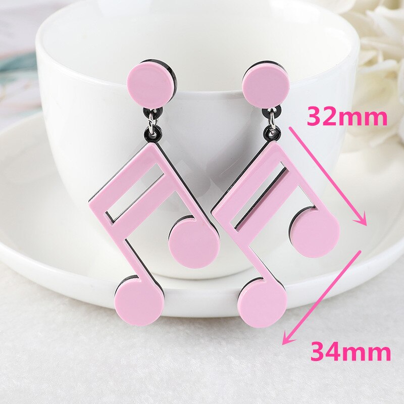 1Pair Music Note Stud Earrings Flatback Musical Symbols Jewelry for Women and Children