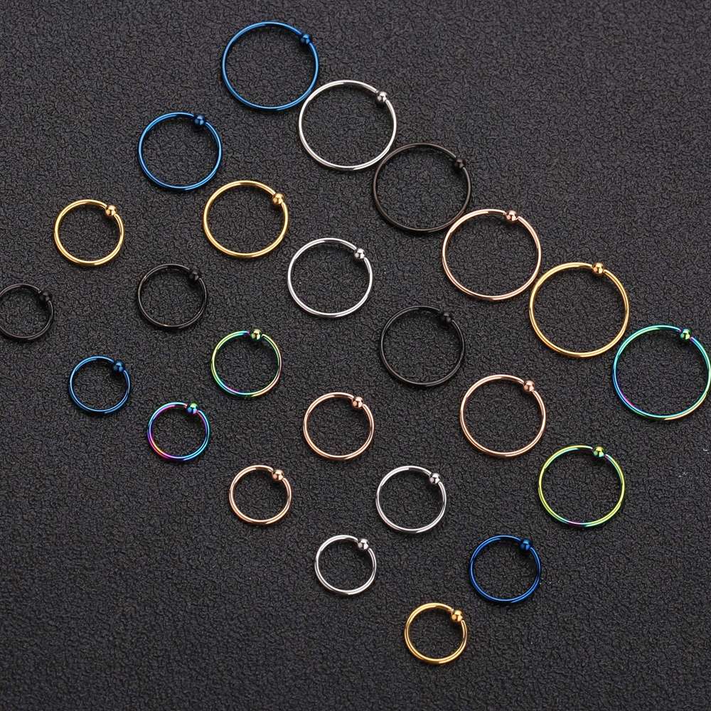 1 Stuks 16G 20G Roestvrij Staal Neusringen Hoepel Kraakbeen Helix Oor Piercing Tragus Lichaam Sieraden Voor Vrouw Man 6Mm/8Mm/10Mm/12Mm