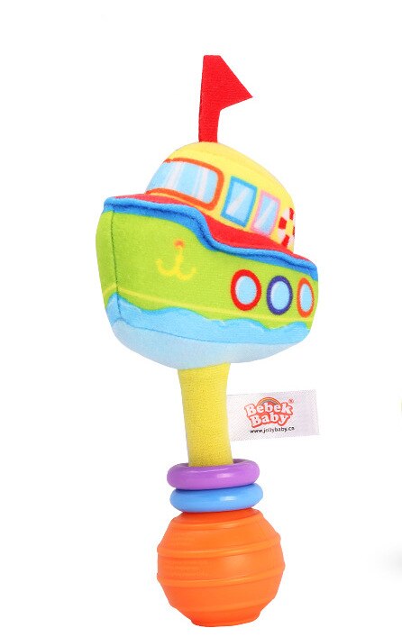 Sonajeros de dibujos animados para bebés, juguetes de tela para transportar bebés de 0 a 24 meses, calmante para dormir Musical, manivela de mano, juguetes para bebés: Steamship A