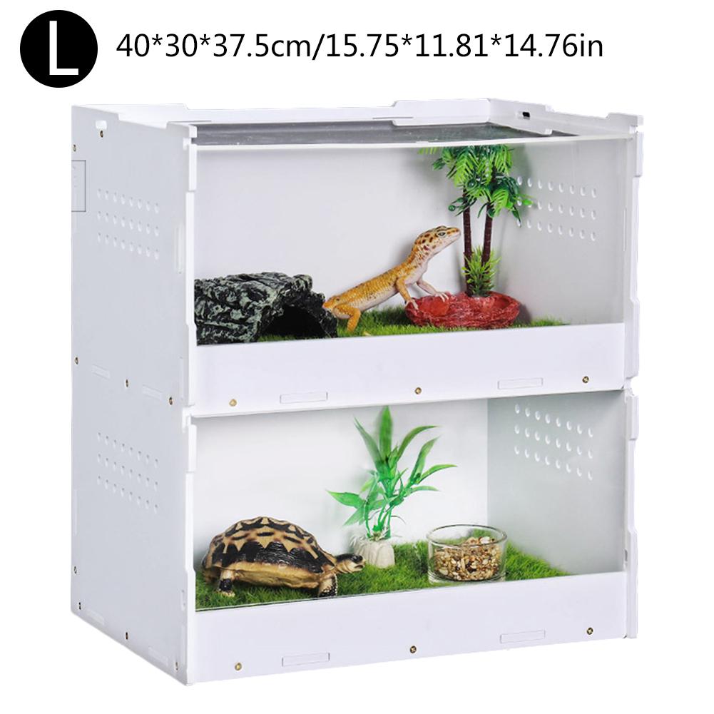 Boîte d'élevage de Reptile pour animaux de compagnie Double boîte d'élevage d'insectes serpent araignée lézard Scorpion mille-pattes boîte d'élevage: 40X30X37.5CM