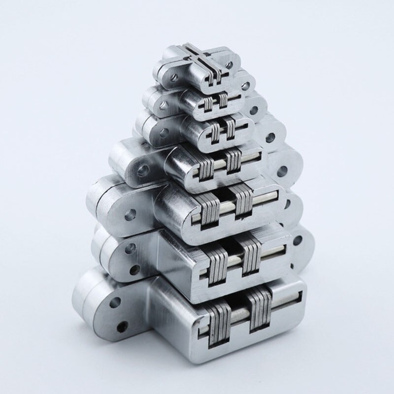 Stainless steel Built-in Concealed Cross Heavy-loading Folding door hinge Hidden double spring door Hinge Furniture hardware 2pc