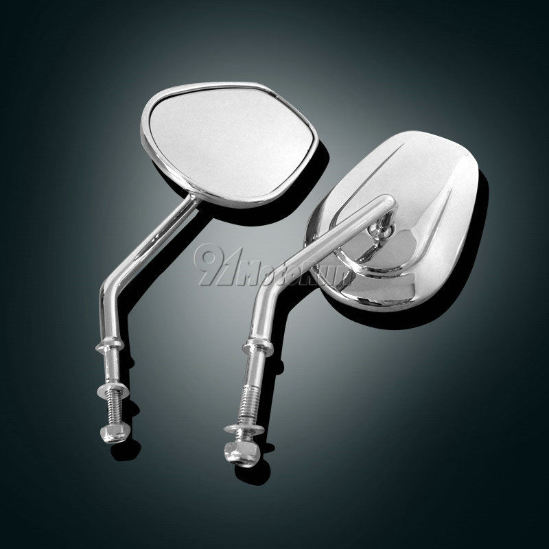 Espejos retrovisores cromados para motocicleta Harley Dyna Sportster XL 1200 883 Street Bob Electra Glide Low Rider Road King IRON