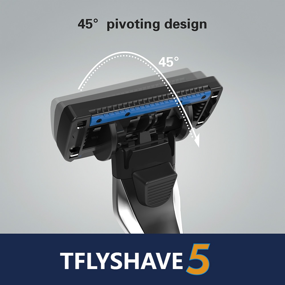 Tflyshave man manuell rakhyvel 5 lager rakhyvel med trimmerblad ansiktsvård män rakning utbytbart blad