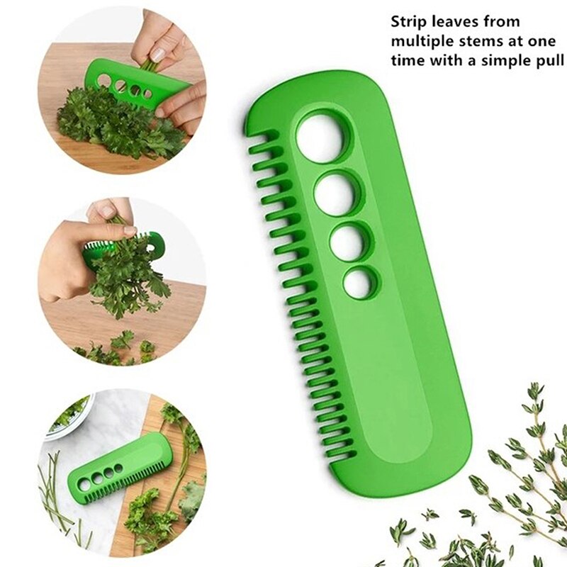 1Pc Remove Leaves Peel Comb Mint Rosemary Kale Chard Collard Oregano Parsley Cilantro Herb Mini Vegetable Peeler Kitchen Gadget