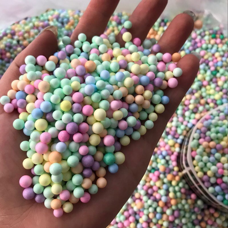 1 paczka 10g przezroczysty balon bańka wypełniacz piankowy styropianowe kulki butelka DIY śnieg błoto cząstki akcesoria Tiny koraliki piankowe
