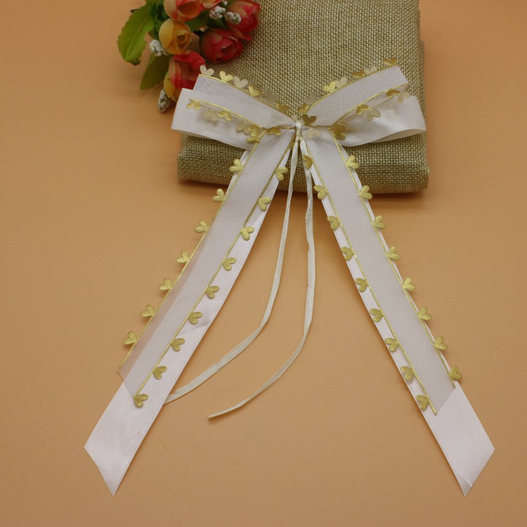 10 szt. Kokardki ślubne, wstążki, kokardy, ozdoby robić pakowania prezentów, dekoracje na ślubny samochód, akcesoria na przyjęcie urodzinowe, dekoracje na krzesła, DIY, dekoracje na przyjęcie weselne: Fluorescencji Żółty