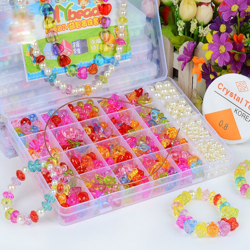 24 grade artesanal frisado brinquedos para crianças hama contas crianças artesanato diy pulseira colar fazer jóias kit meninas presente