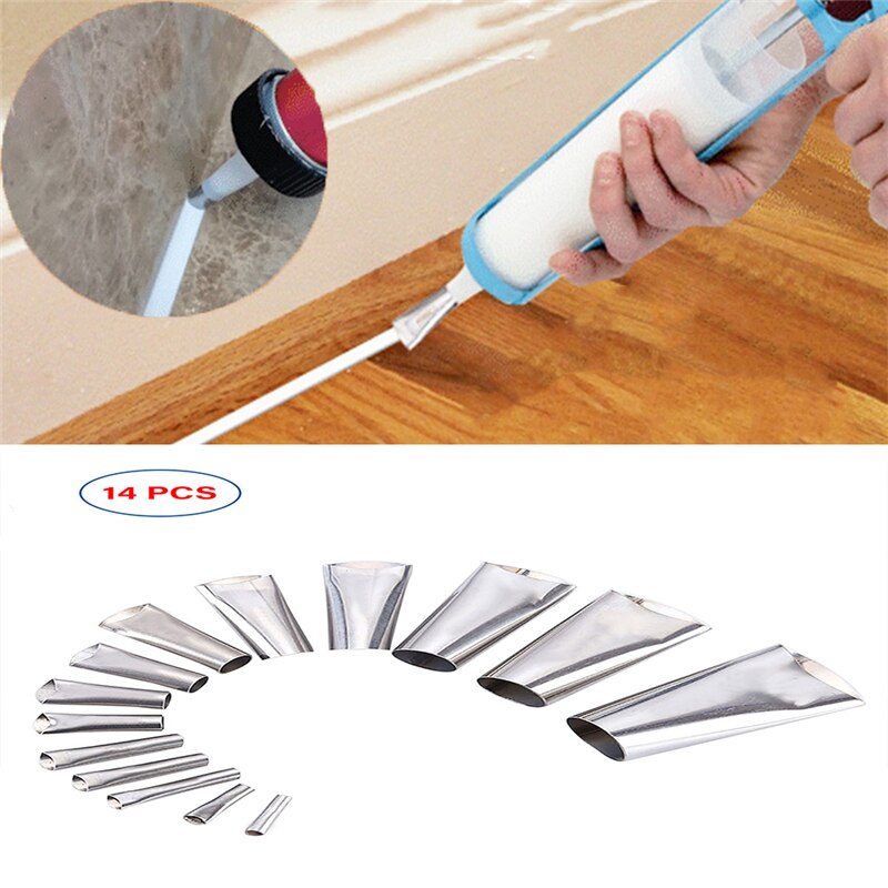 Kit de finition de calfeutrage parfait, buse d'applicateur de calfeutrage en Silicone, outils de réparation de mur de verre étanche 14 pièces