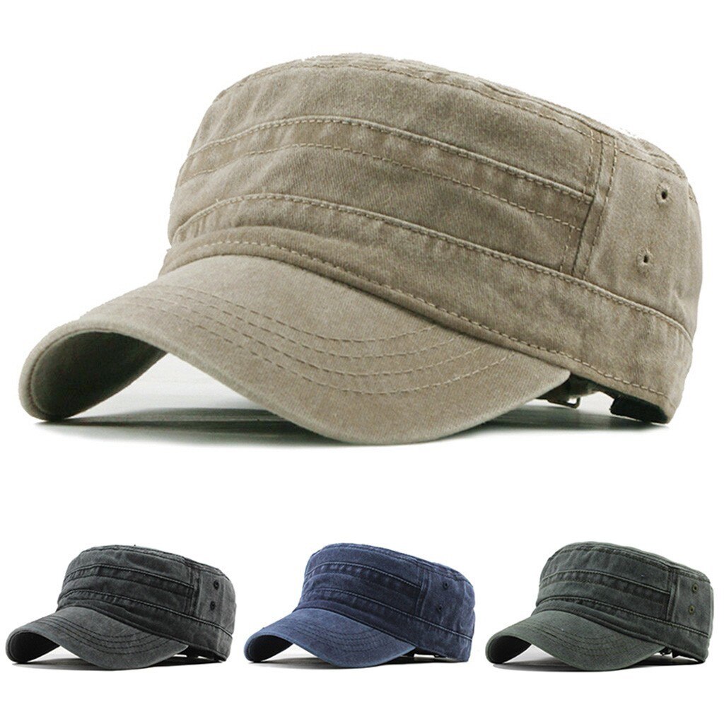 25#  unisex-sonnenschutz-freizeitmützen aus baumwolle, denim-soldatenmützen, schirmmützen, einfarbige flache kappen, verstellbare, taillierte vintage-kappen, sonnenschutz