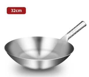 Rustfrit stål wok 1.8mm tyk kinesisk wok, non-coated non-stick wok køkken gaskomfur kogegryde: Default Title