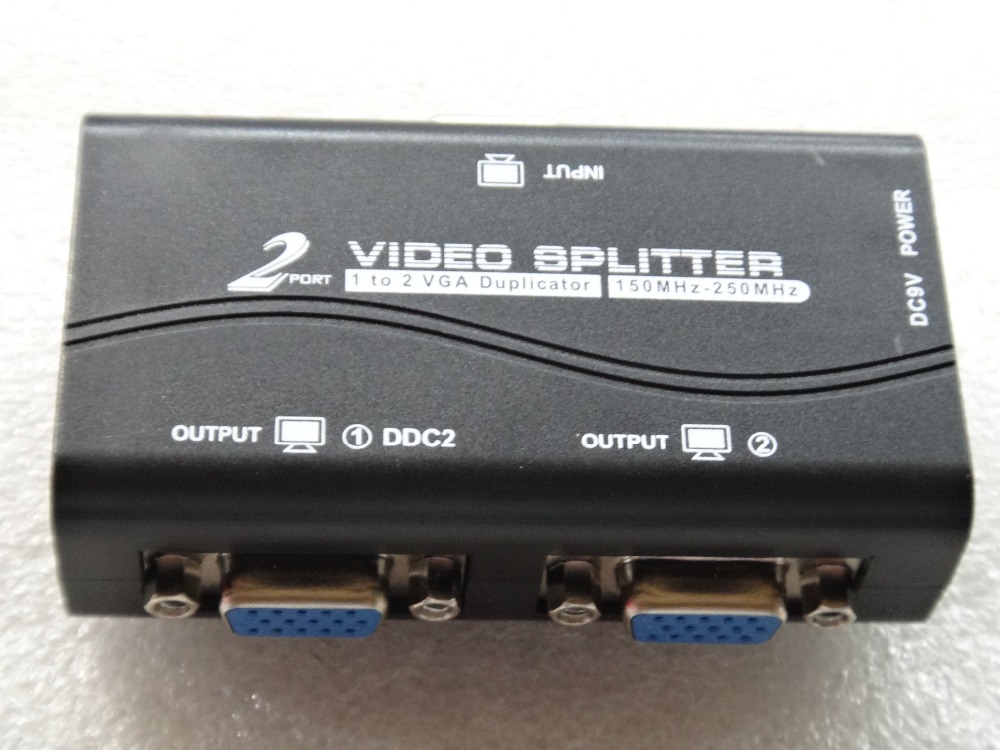 Jaar 1 Naar 2 Poorten Vga Video Splitter Duplicator 1-In-2-Out 250 Mhz Apparaat cascadedable Laarzen Video Signalen 65 M 1920*1440