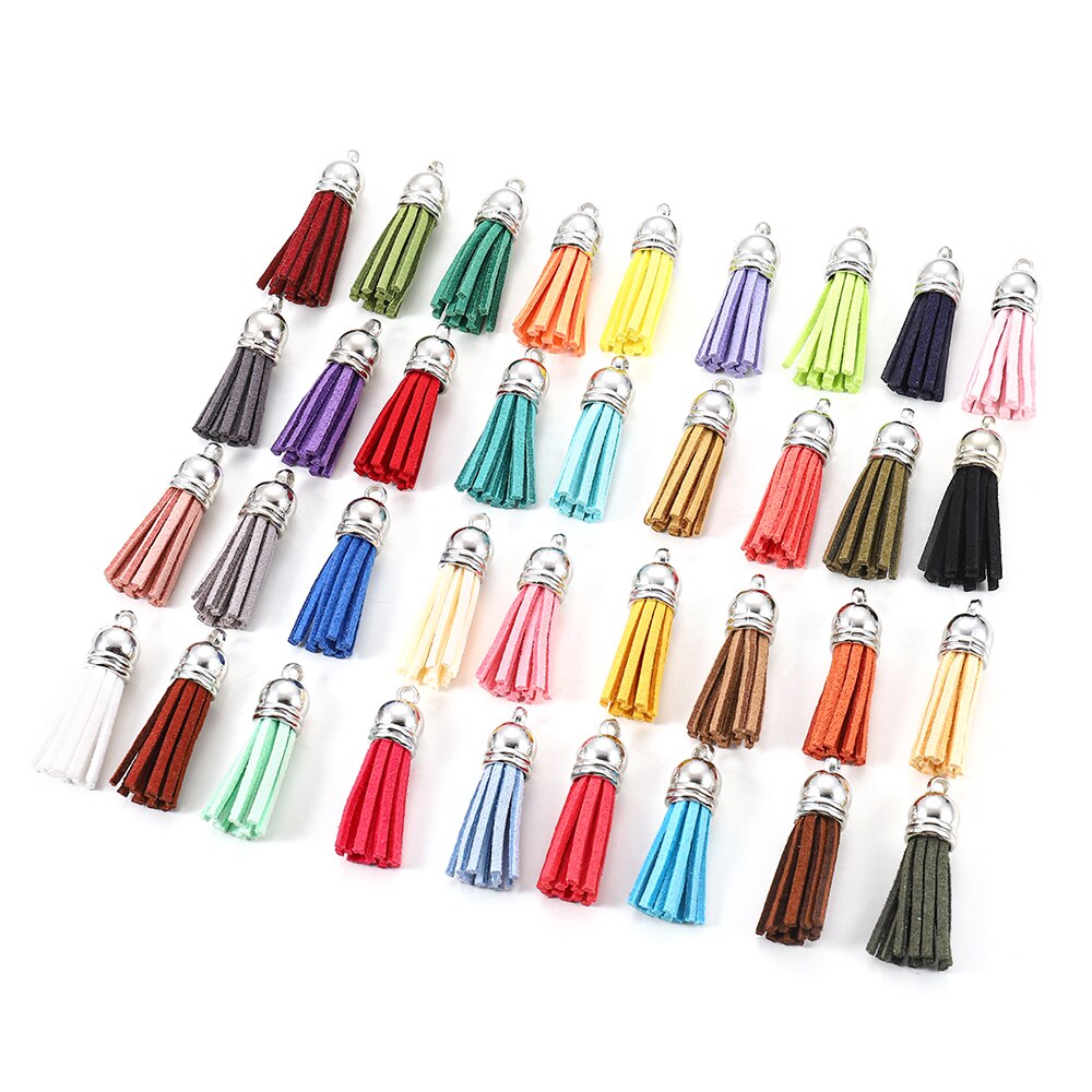 60 Stks/partij 38Mm Vintage Lederen Kwasten Fringe Averecht Macrame Voor Diy Sieraden Maken Sleutelhanger Mobiele Telefoon Riemen Hanger Accessoires