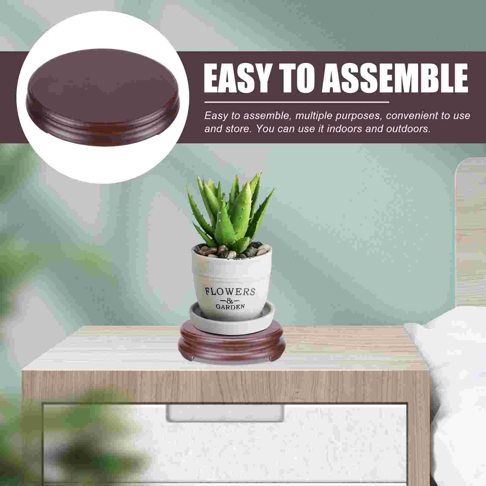 Flower Vase Pedestal Versatile Wooden Base DIY Oblong Base Statue Holder for Home Shop Office
