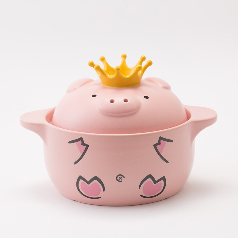 2.5L Cartoon Ceramic High temperature slow cooker Casserole 3-4 people use energy saving 277x208x190mm