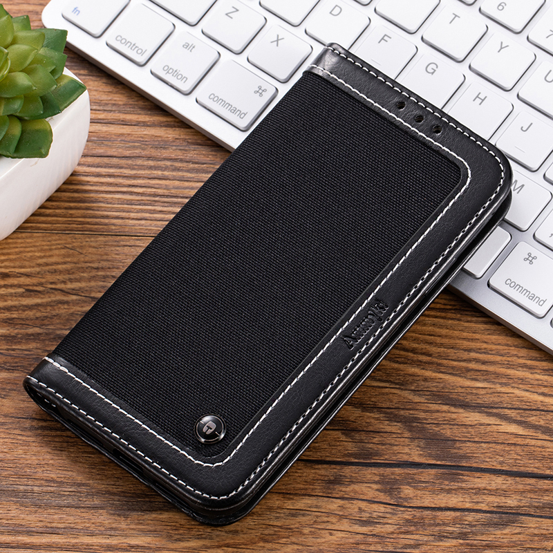AMMYKI Excellent Styleoriginal Flip leather Distinguished Retro phone back cover 5.5'For oukitel K6000 PRO case: Black