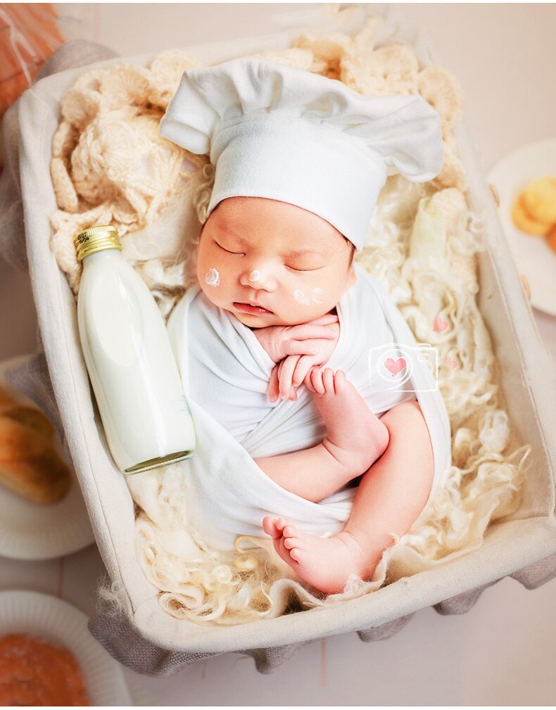Tablier de Chef pour bébé, chapeau pour enfants, Costume de Chef pour bébé, accessoire de photographie pour -né