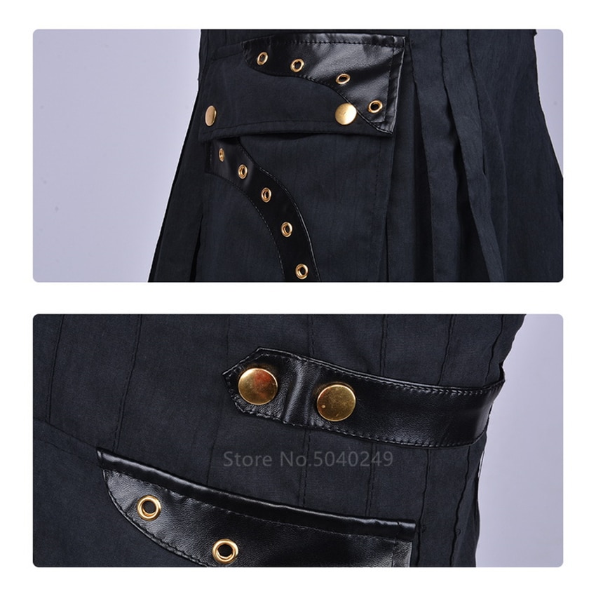 Skotsk mænd voksen traditionel kilt middelalderlig metal vintage gotisk punk plisseret nederdel halloween karneval cosplay kostumer