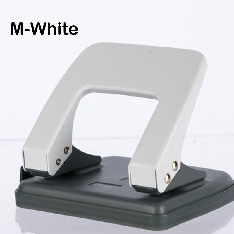 Multifunctional Office Desk Meidum Metal 2-Hole punch 6mm hole punch A3/A4/A5/B4/B5 Paper Double hole Keypunch Hole size 6mm So: M-White