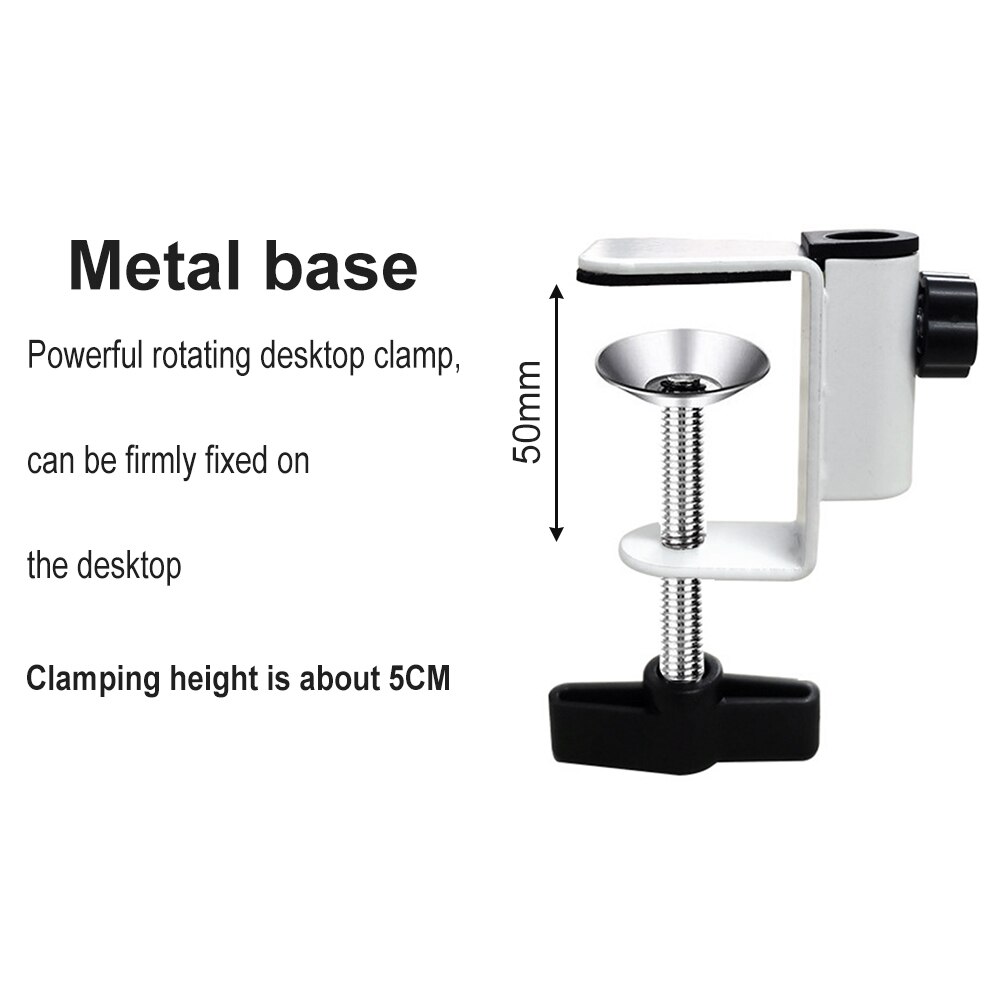 High Aluminum Alloy Cantilever Bracket Universal C-Clamp with 12MM Hole Diameter and Non Slip Mat Suitable for Mic Stand: Bracket Clamp F