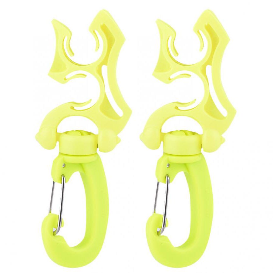 Regolatore Doppio BCD Supporto Del Tubo Flessibile con Clip di Fibbia Gancio Doppio BCD Clip Regolatore Fermo Fibbia per le Immersioni subacquee Lo Snorkeling: 2pcs Yellow