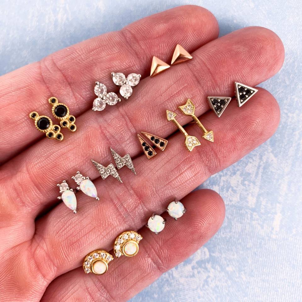 Böhmen Geometrische Kleine Stud Ohrringe Set Für Frauen Shell Blume Stern Hand Charme Ohrringe Mädchen Trendy Schmuck: EA063-08