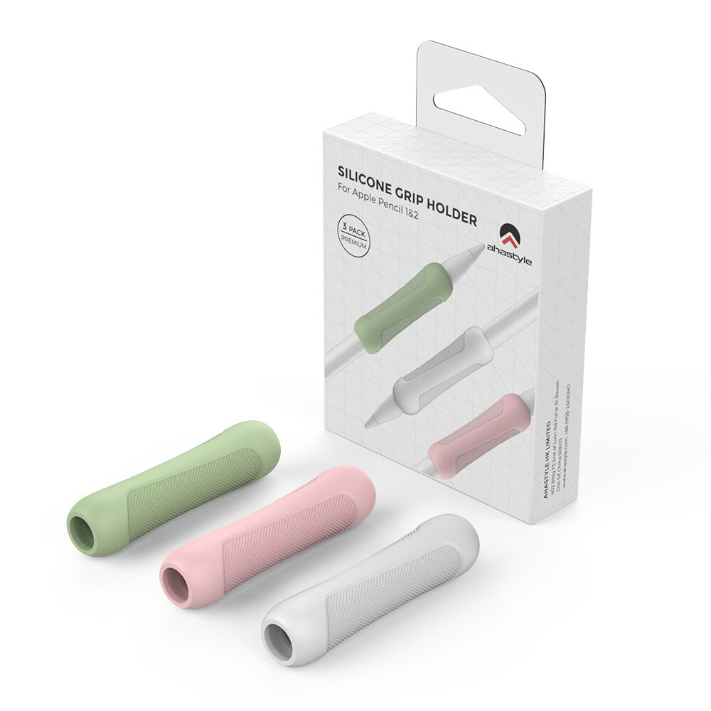 Antislip Pen Grip Beschermhoes Is Geschikt Voor Apple Stylus Apple Potlood 1/2 Generatie Siliconen Pen Grip Beschermende cover: 3pcs white pink gree