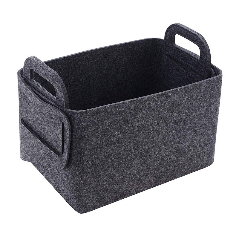 Filt diverse lagerkurv sammenklappelig husholdningskurv med håndtag til tøj panier de rangement cesto organizador: B / 25 x 18 x 15cm
