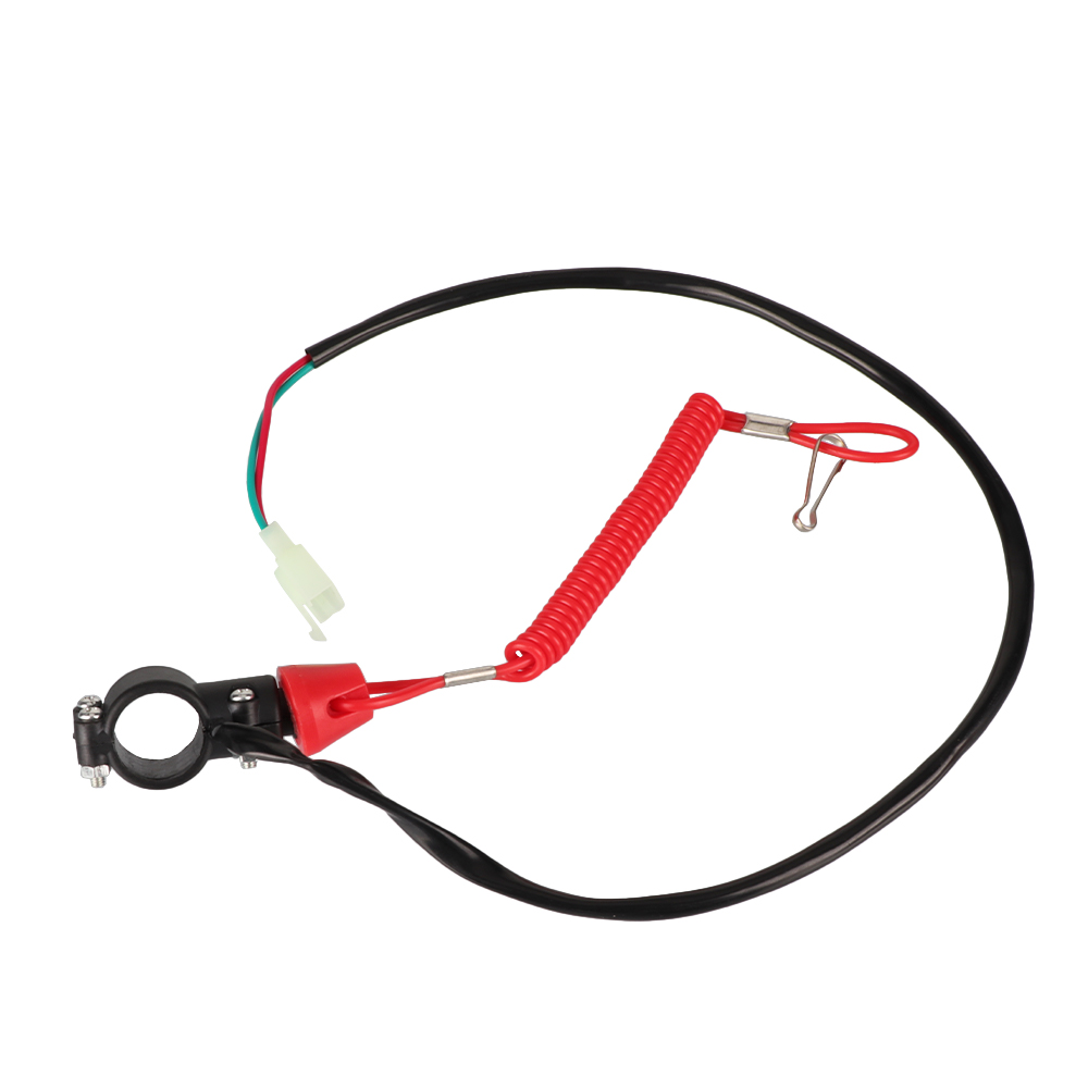 Universal Boat Outboard Motor Kill Stop Switch Safety Tether Lanyard 12V 2 Pin Engine On Off Kill Switch ATV Quad Dirt Bike Part: Red