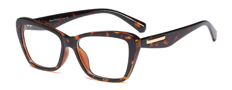 SHAUNA primavera bisagra Retro ojo de gato gafas marco mujeres resina lente gafas ópticas: Leopard