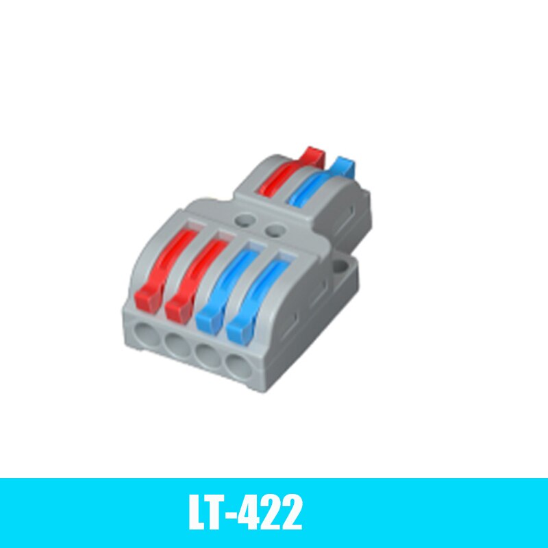 Wire Connector 2 In 4/6 Out Wire Splitter Terminal LT-422 633 623 933 Compact Wiring Cable Connector Push-in Conductor: LT-422 / 30pcs
