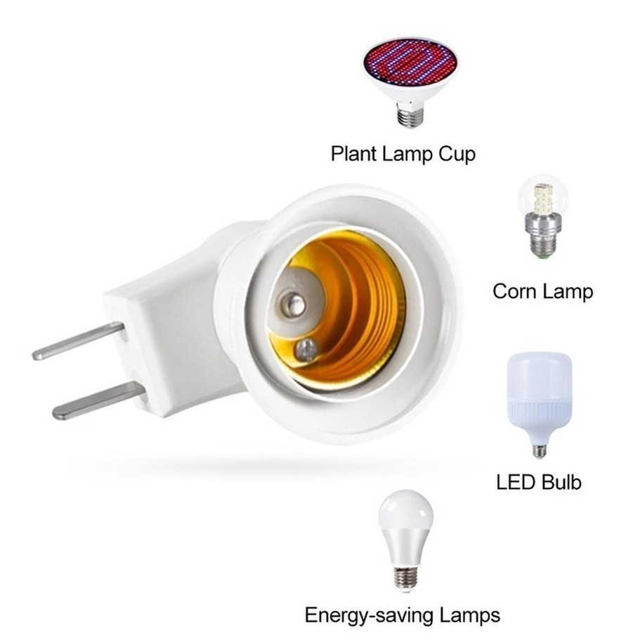 Adaptateur de prise E27 EU/US, 3 pièces, avec interrupteur de commande marche-arrêt, douille LED E27, Base de lampe, directe