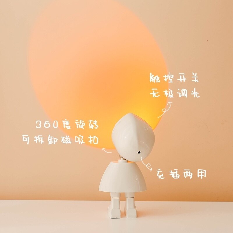 Astronaut Zonsondergang Sfeer Licht Night Projectie Robot Slaapzaal Slaapkamer