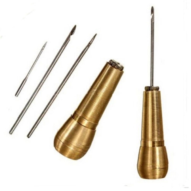Nuttig Leather Craft Schoenen Tent Naaien Priem Hand Stitcher Taper Naald Kit