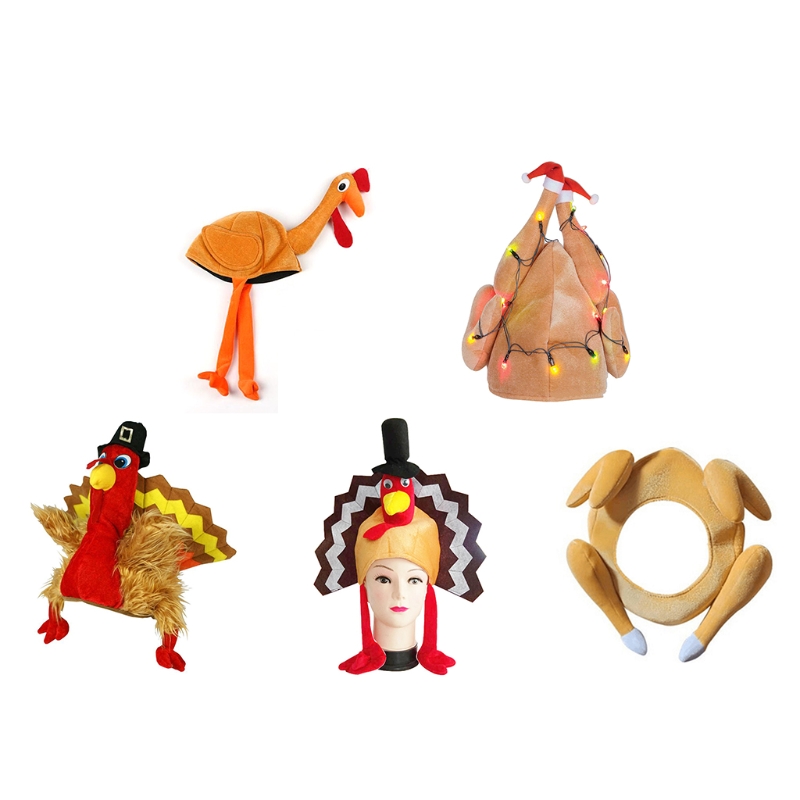Thanksgiving Turkey Leg Hat for Christmas Thanksgiving Decoration Adult Carnival Hat Party Costumes Novelty Turkey Hats